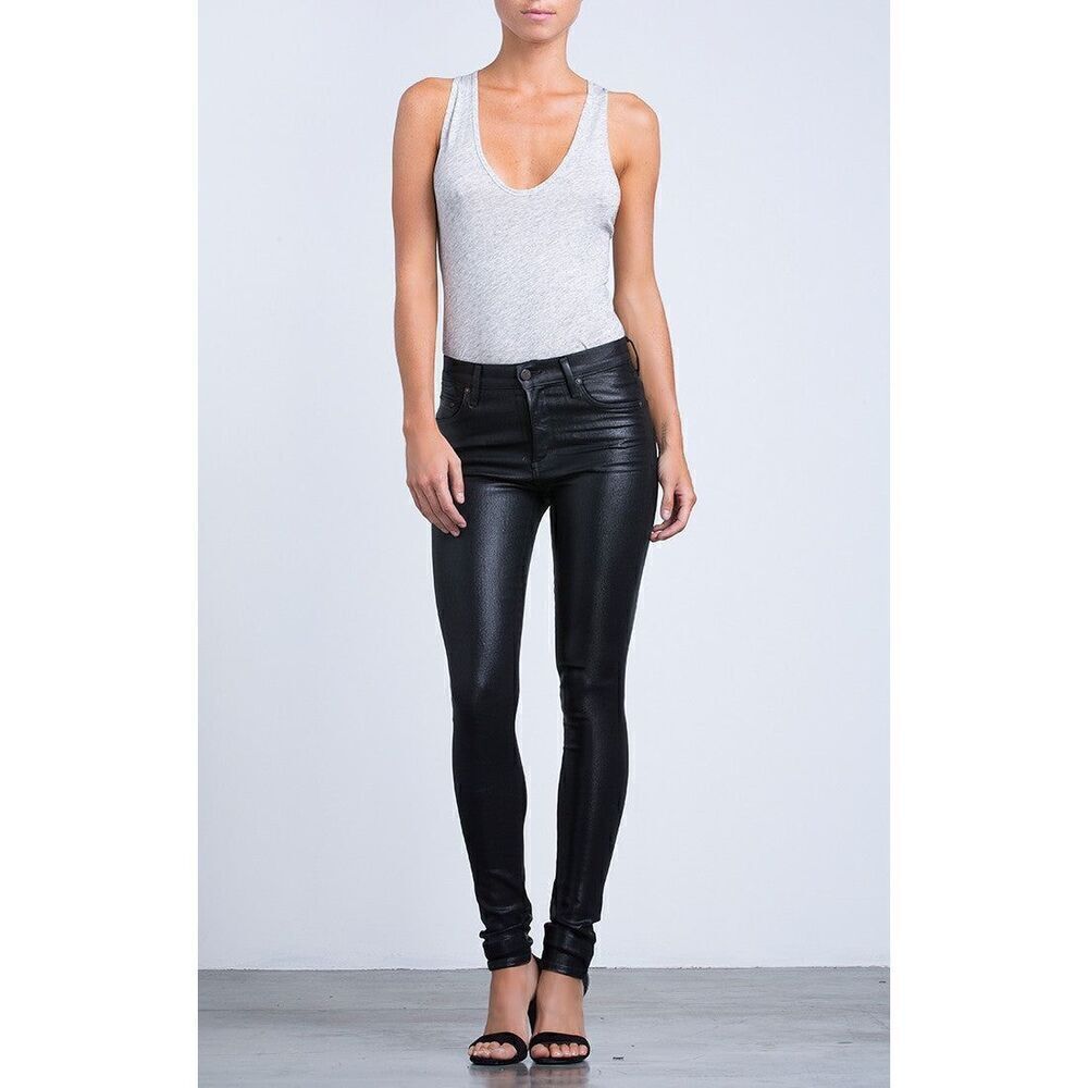 Citizens of Humanity Rocket High Rise Skinny Black Leatherette Jeans Size 31